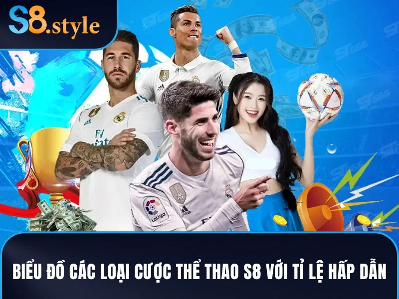 Biểu đồ các loại cược phổ biến tại thể thao S8 với tỉ lệ hấp dẫn