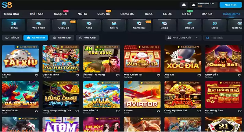 Số đề & Game nhanh s8club